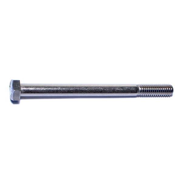 18-8, 5/16"-18 Hex Head Cap Screw, Plain Stainless Steel, 4 in L, 6 PK